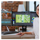 Timeline di montaggio video con color grading